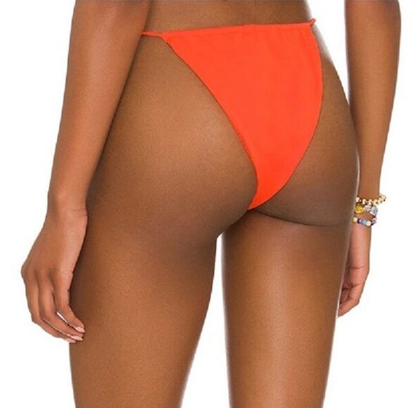 Superdown Raquel String Bikini Bottom Neon Orange L  NWT Revolve Super Cheeky - Picture 3 of 8
